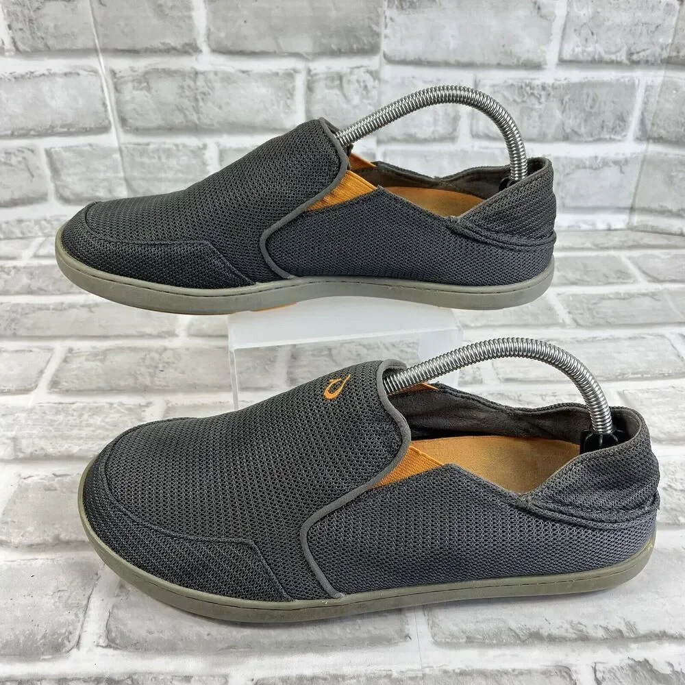 Olukai Nohea Men's Size 9 Gray Mesh Casual Slip On Loafers Sneakers Shoes